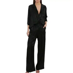 ANINE BING - NWOT - Ash Oversized Striped Satin Shirt Size XS